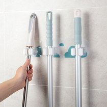 Viscose mop hook toilet strong broom hanger bathroom non-perforated wall hanging seamless mop clip