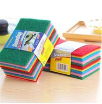 W10 pieces of home cleaning scouring cloth brush pot washing scouring cloth color scouring cloth dishcloth cloth