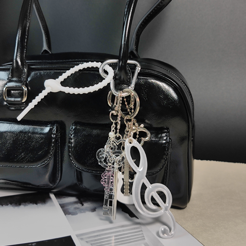 Minty Style Original Y2K Pendant Silver Note Guitar Sweet Cool Light Sound Girl Pendant Pendant Keychain