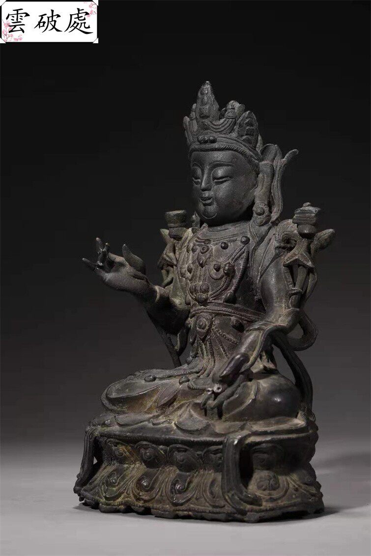 应无所住】明代高大厚重观音铜坐像◇不老包退