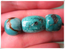 (Happy fairy) High porcelain turquoise one big two small barrel beads◆Not old package return