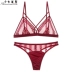 Girl Beauty House Sexy Siêu mỏng Tam giác Cup Bralette Trong suốt Bra Thong Set Đồ lót mùa hè - Bộ đồ lót Bộ đồ lót