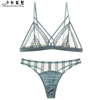 Girl Beauty House Sexy Siêu mỏng Tam giác Cup Bralette Trong suốt Bra Thong Set Đồ lót mùa hè - Bộ đồ lót đồ lót dây	