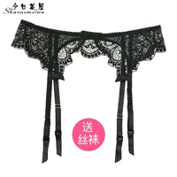 Girl Beauty House Sexy Lace Black Hương vị Cám dỗ Lady Garter Set Với ​​Stockings Kích thước lớn đơn giản đai nịt tất