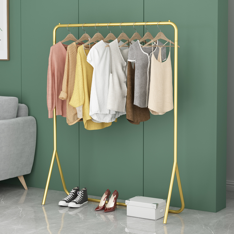 Hanging hanger floor to ceiling bedroom home simple balcony drying hangers Nordic light luxury net red coat rack clothing rack