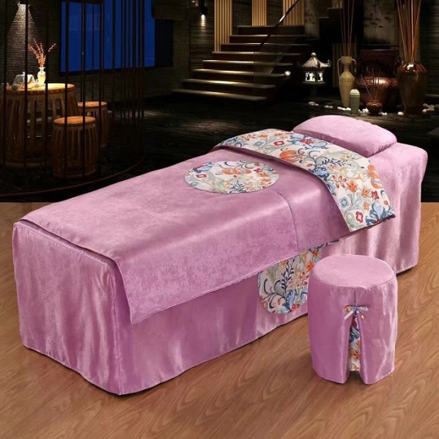 Cao cấp đẹp bedspread denim vẻ đẹp cao cấp gia đình salon bông bốn gia đình bốn mới đẹp cao cấp - Trang bị tấm ga trải giường gội đầu