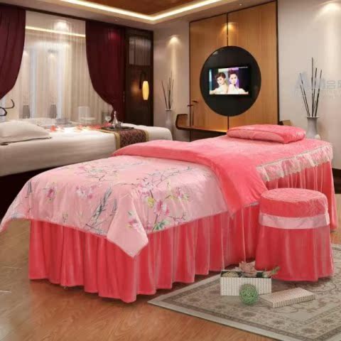 Bộ đồ giường cao cấp bốn món đẹp Bộ đồ giường cao cấp nhung pha lê bốn bộ mua ga giường spa