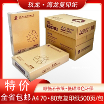 Nine Dragons Paper Hailong brand A4 copy paper 70 80g Tiangzhang Blue Sword copy paper 80g pure white A4 paper 500 sheets