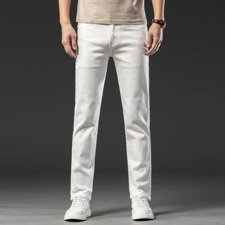 2026 High-End Summer Thin White Jeans for Men, New Casual Straight-Leg Stretch Business Versatile Long Pants