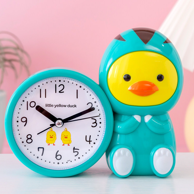 2022 new children male and female students with small alarm clock bedroom minimalist fashion creative headboard cartoon silent watch