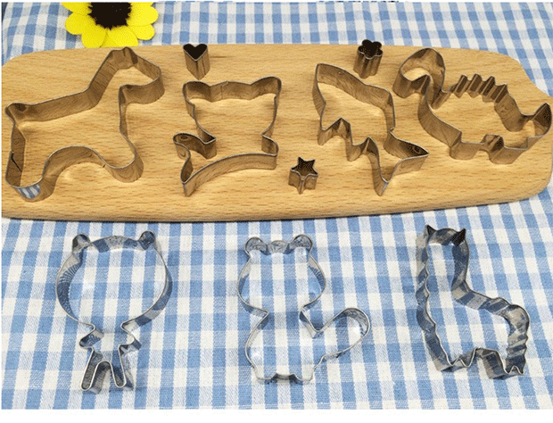 Tailang Shi Thép không gỉ Taro Khuôn Hoạt hình Động vật DIY Khuôn Bánh quy Cắt Khuôn Hướng dẫn sử dụng Khuôn và Rau khuôn làm bánh bao