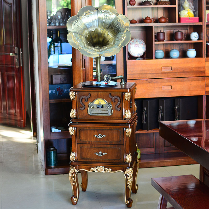 đầu đĩa than teac Máy ghi âm vinyl máy hát châu Âu retro cổ điển sừng lớn máy ghi âm âm thanh cổ điển phòng khách trang trí cổ điển - Máy hát 	đầu đĩa than hi-end