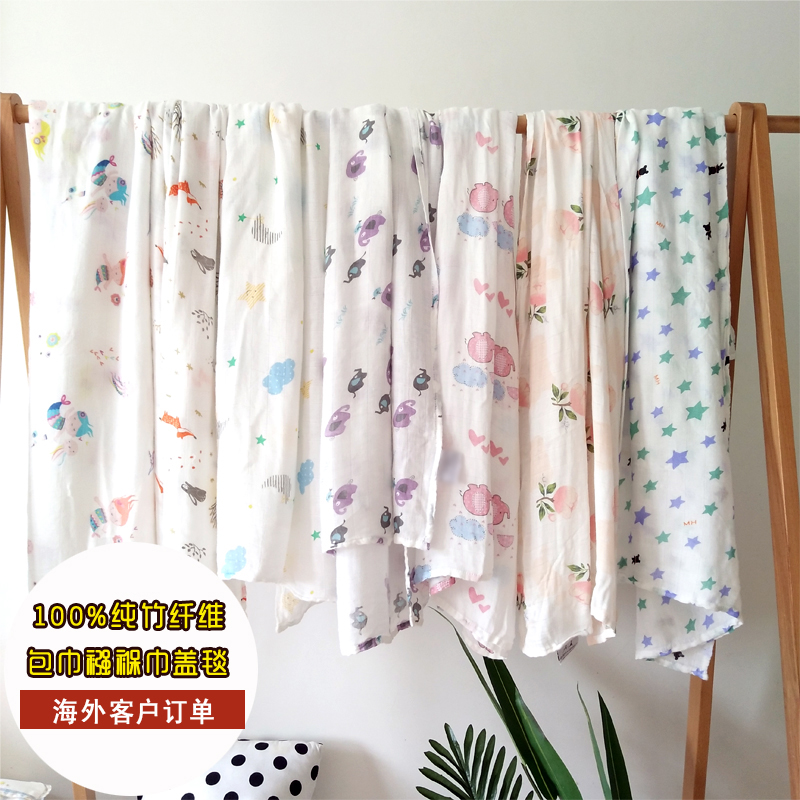 Export order full bamboo fiber gauze delivery room towel newborn towel summer thin swaddle towel breathable wrap