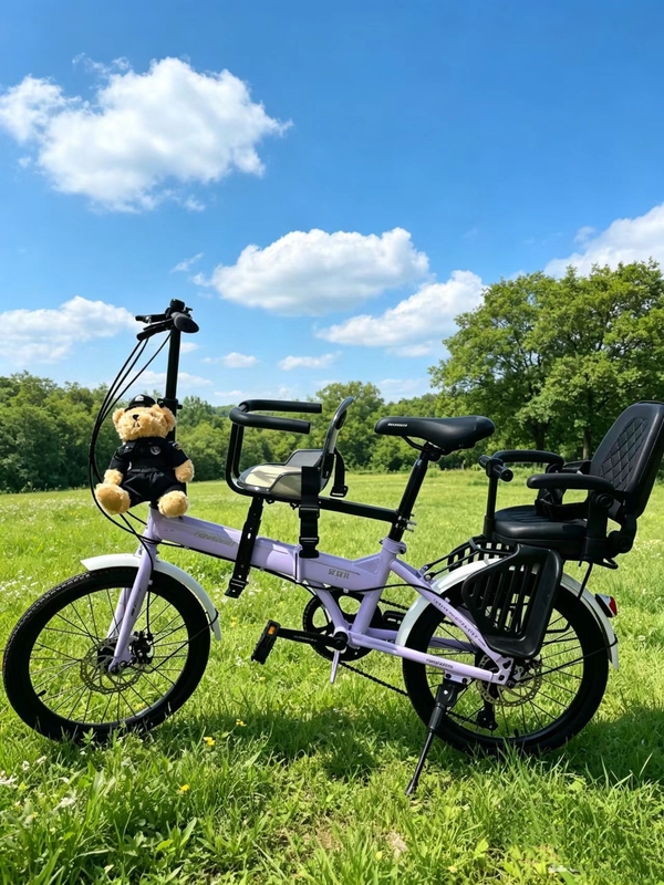 Angel Family Bicycle 20inch Speed Folding High-End Three-Person Bicycle Mother-Child Bicycle for Adults and Men