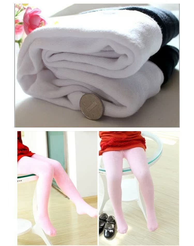 Mô hình mùa thu và mùa đông bé gái thậm chí vớ cotton quần legging trẻ em cộng với nhung dày cho bé nhảy múa trắng tinh quần tất cho bé gái