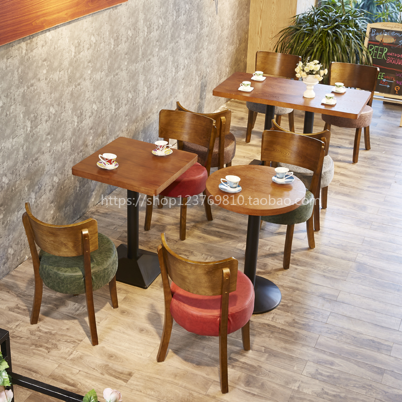 Catering Hotel Sweet Milk Tea Shop Snack Table & Chairs Sample House Display Center in talks to receive table and chairs Theme Coffee room table and chairs