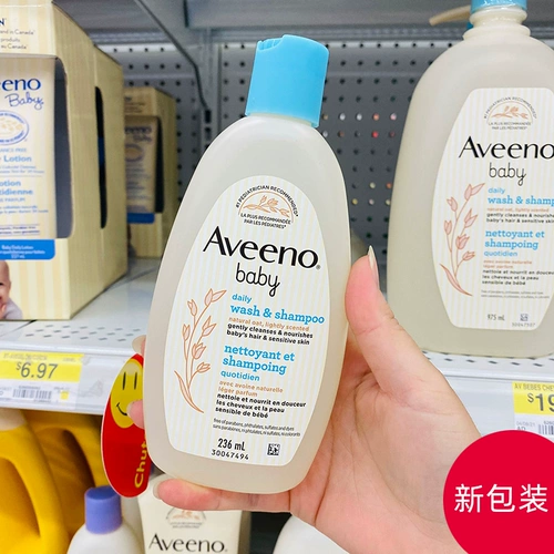 Канада отправил Aveeno Baby Baby Oat Baby Tears No Sears Shampoo, показывающий 2 -in -1