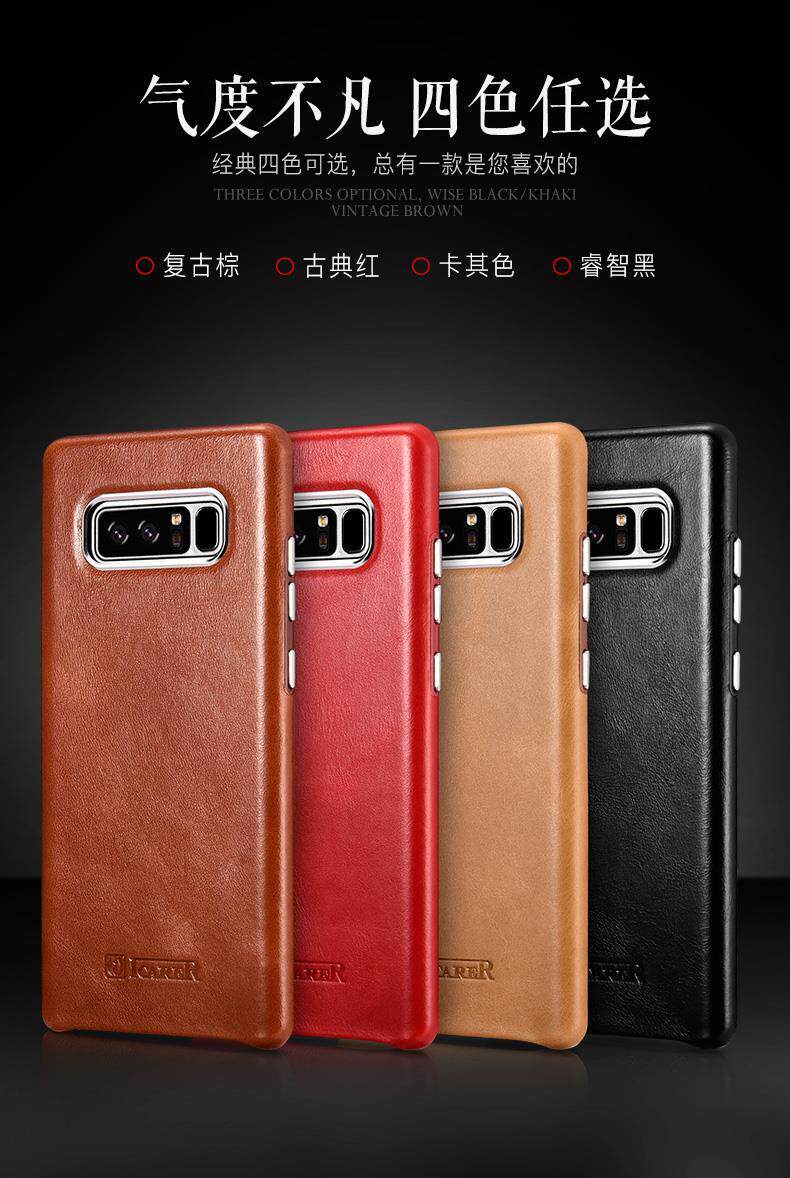 iCarer Transformers Vintage Handmade Genuine Cowhide Leather Back Cover Case for Samsung Galaxy Note 8