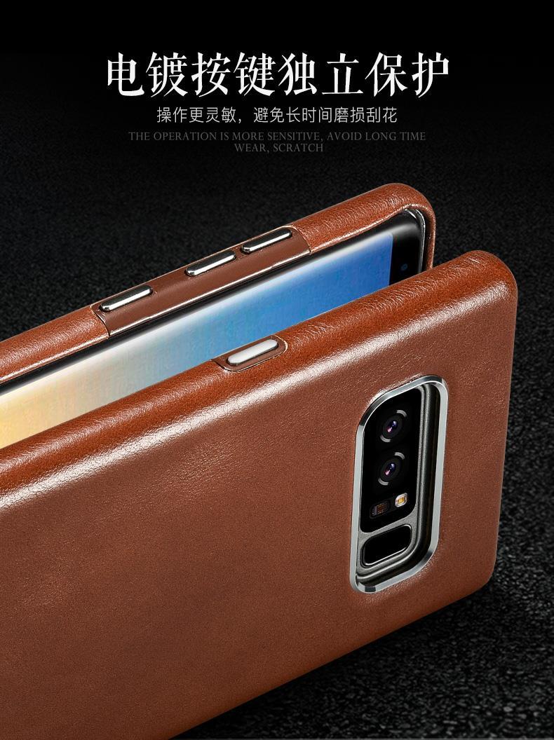 iCarer Transformers Vintage Handmade Genuine Cowhide Leather Back Cover Case for Samsung Galaxy Note 8