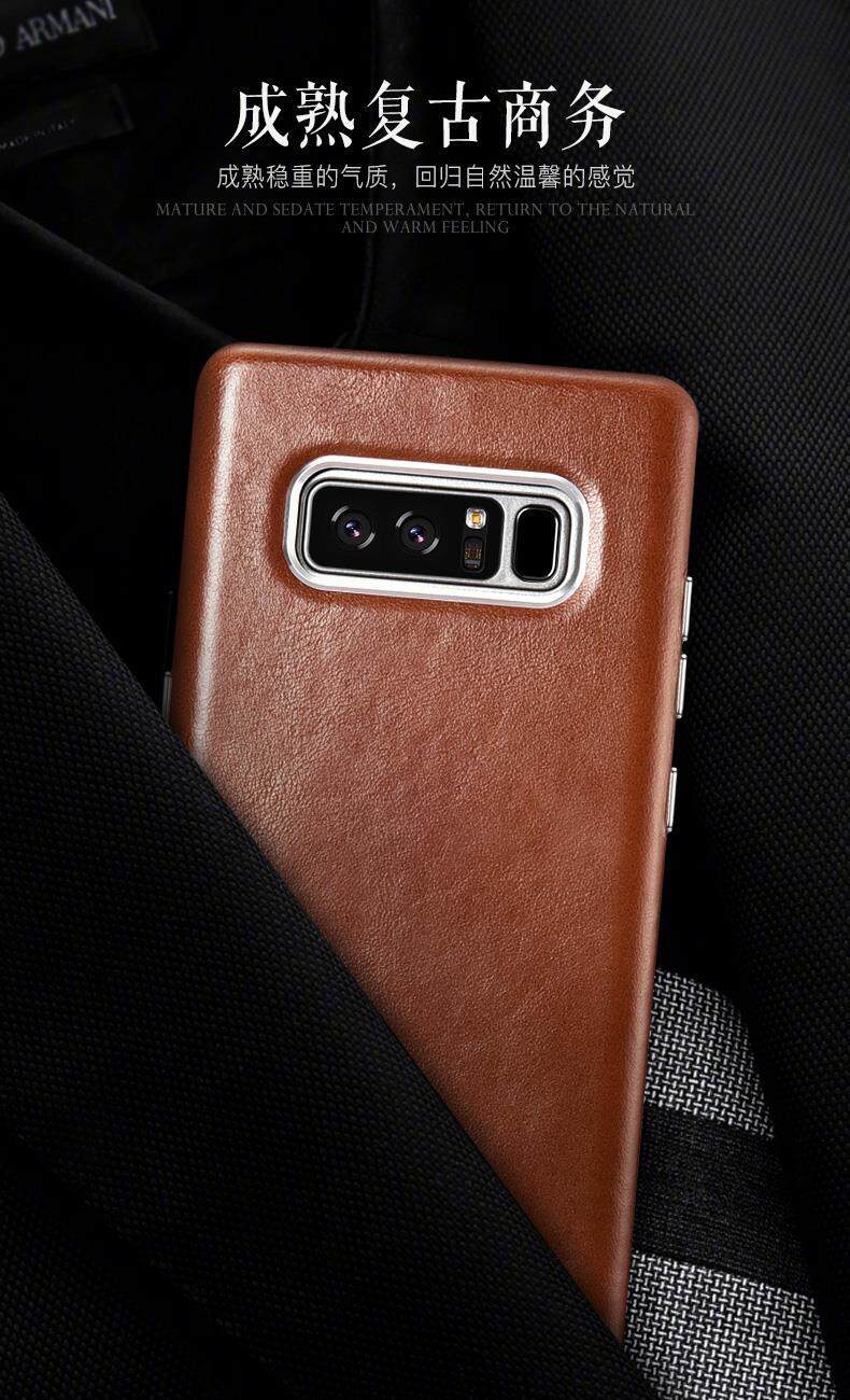 iCarer Transformers Vintage Handmade Genuine Cowhide Leather Back Cover Case for Samsung Galaxy Note 8