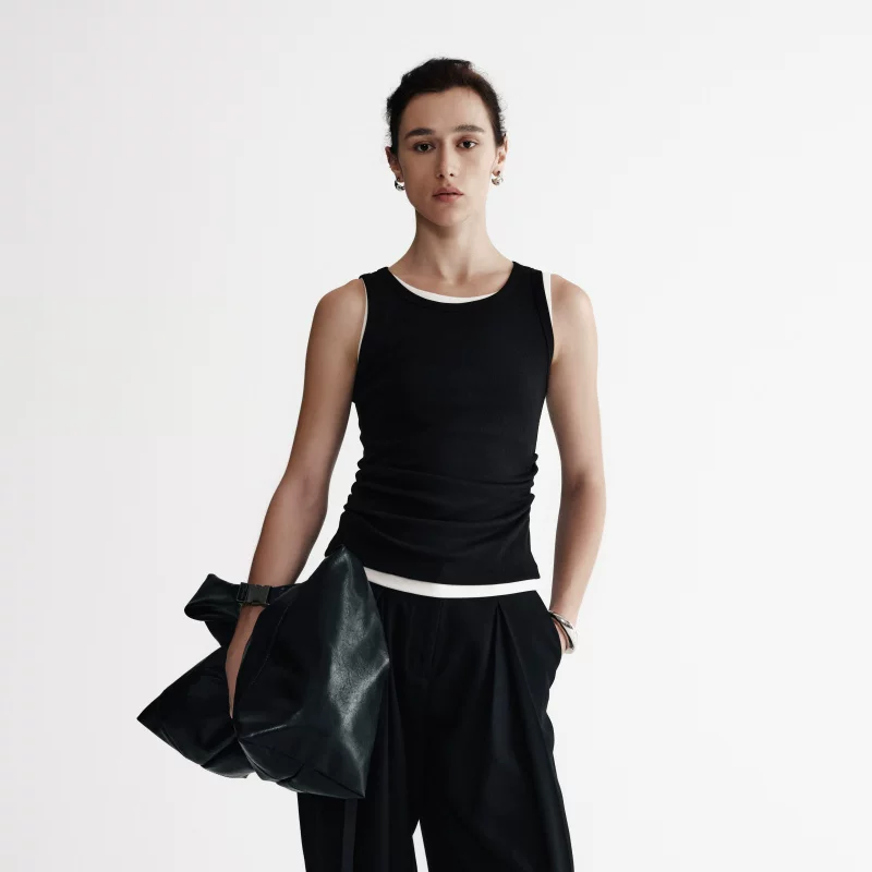 INJOYLIFE готовый к носке комплект из ткани Tencel с плисированной жилеткой, новый минималистичный стиль, без рукавов, топ-сабля suspender