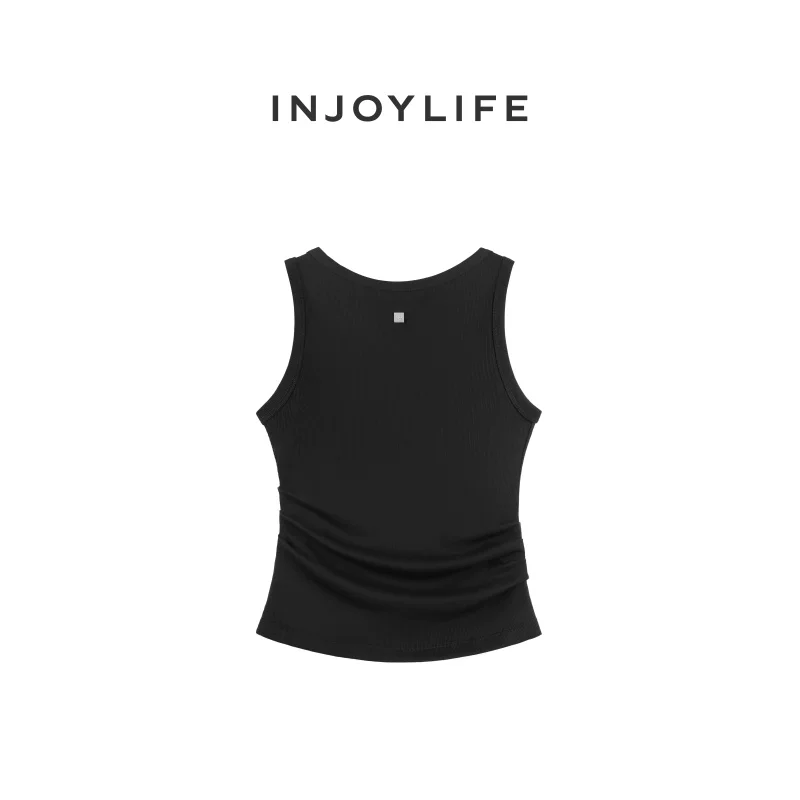 INJOYLIFE готовый к носке комплект из ткани Tencel с плисированной жилеткой, новый минималистичный стиль, без рукавов, топ-сабля suspender