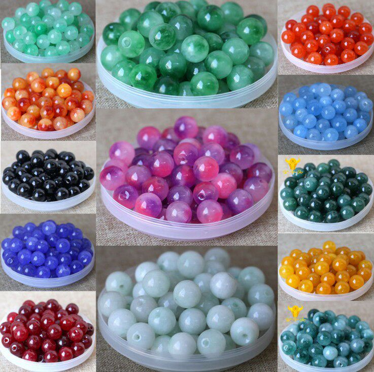 Natural Crystal Jade beads 8MM round bead bracelet diy jewelry accessories Jade gift hot sale jewelry accessories