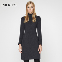 PORTS Po women Spring minimalist high neck commuter waist dress LV9N035DCF022