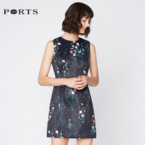 PORTS Baopose Womens dress sweet and sleeveless printed cashew dress SA9D039GPP016