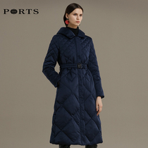 PORTS Bao Lai autumn and winter women long hooded corset down down jacket ALA9U014JZP025