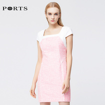 PORTS Po Women Sweet Fluorescent Contrast Splice Dress LC8D024RFD021