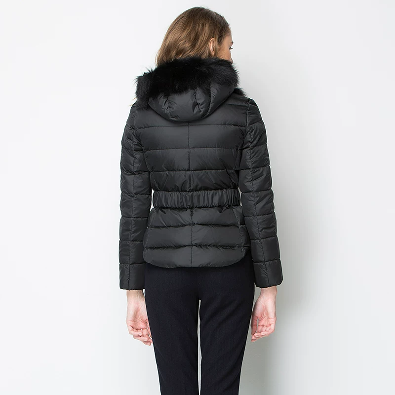 Ports/宝姿 Fox hair, waist, short down jacket LC9U033nwp036
