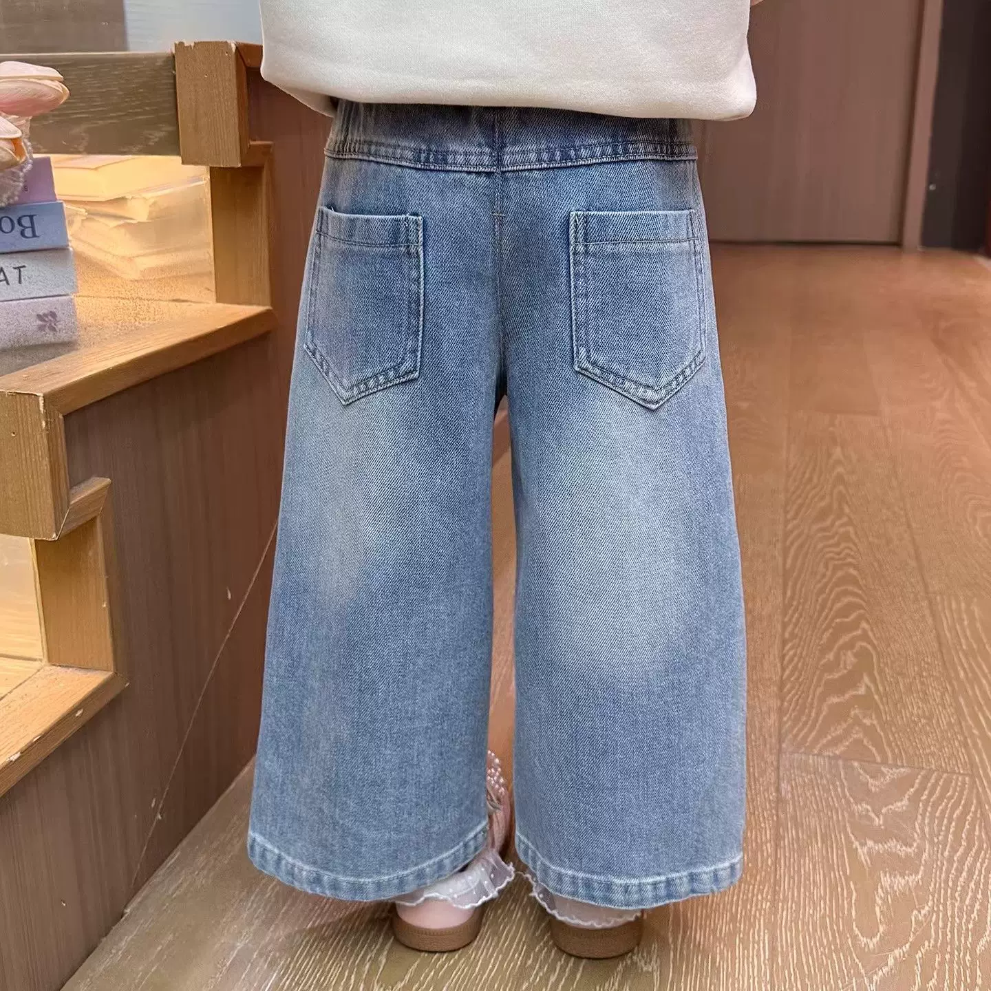 Autumn jeans, trousers, for teenagers, loose straight fit