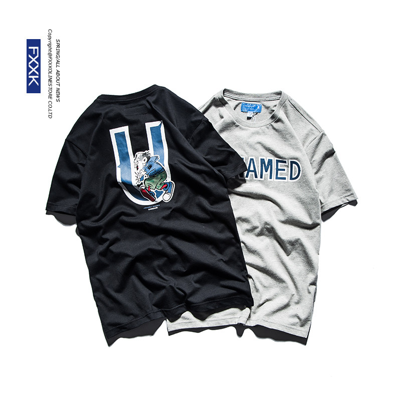 2017简约圆领t恤男短袖潮牌潮学生 原创日系印花男生体恤t恤夏装