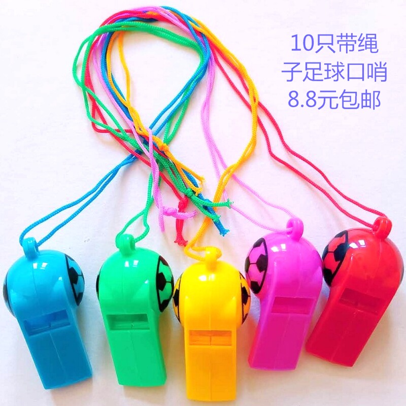 Soccer New Rope Round Kids Kindergarten Activity Toy Cheers Fans Party Baby Blowing Whistle
