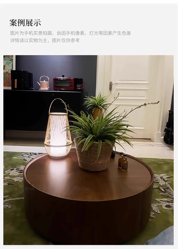 Phong cách tối giản Ý bàn cà phê tròn lớn và nhỏ kết hợp căn hộ nhỏ hiện đại phòng khách đơn giản gia đình bàn cà phê tròn bằng gỗ nguyên khối