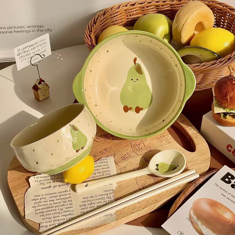 Green Pear Ceramic Noodle Bowl for Home Use, 2026 New Model, High Aesthetic Value, Single-Serving Tableware, Student Dormitory Rice Bowl, Snail Noodle Bowl Green Pear Ceramic Noodle Bowl for Home Use, 2026 New Model, High Aesthetic Value, Single-Serving Tableware, Student Dormitory Rice Bowl, Snail Noodle Bowl