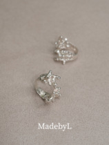 MadebyL小众设计师手工自制chill设计s925纯银珊瑚开口戒指