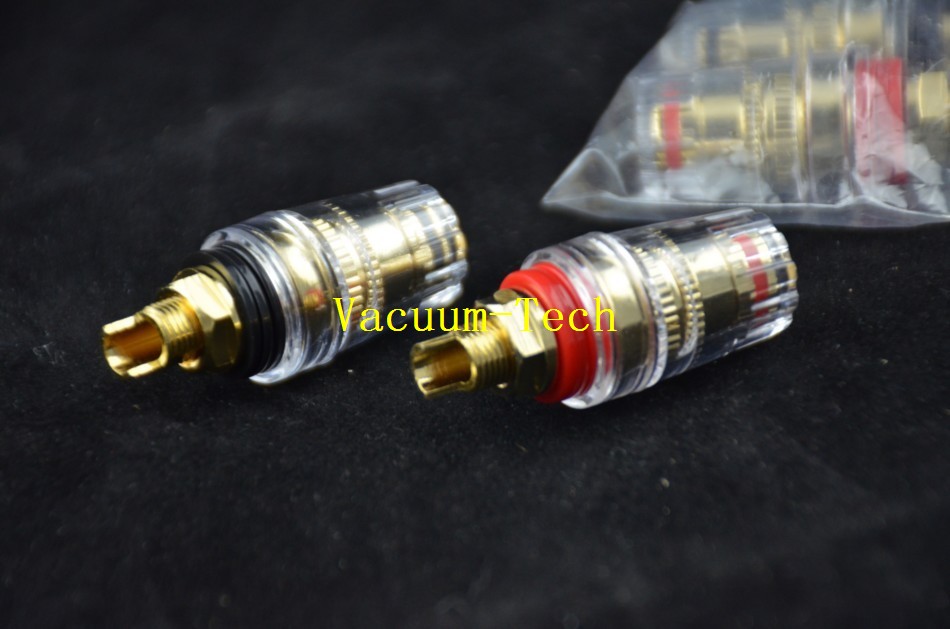 Vacuum - Tech pure copper gold - plated plug Crystal connecting column Audio amplifier Transparent wiring column