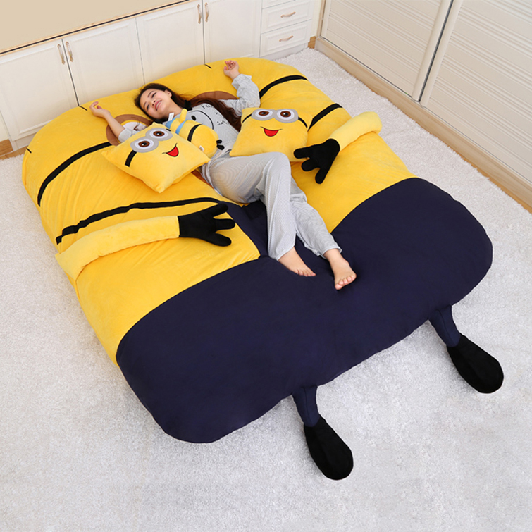 Cartoon dễ thương beanbag giường tatami nệm gấp đơn phòng ngủ tầng trệt đôi dày nệm 1.2m - Ghế sô pha ghế sofa da