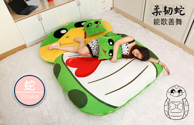 Chinchilla lười biếng tấm đôi phim hoạt hình nệm nệm dễ thương túi ngủ phòng ngủ trẻ em ngủ mat ghế - Nệm nệm 1m6