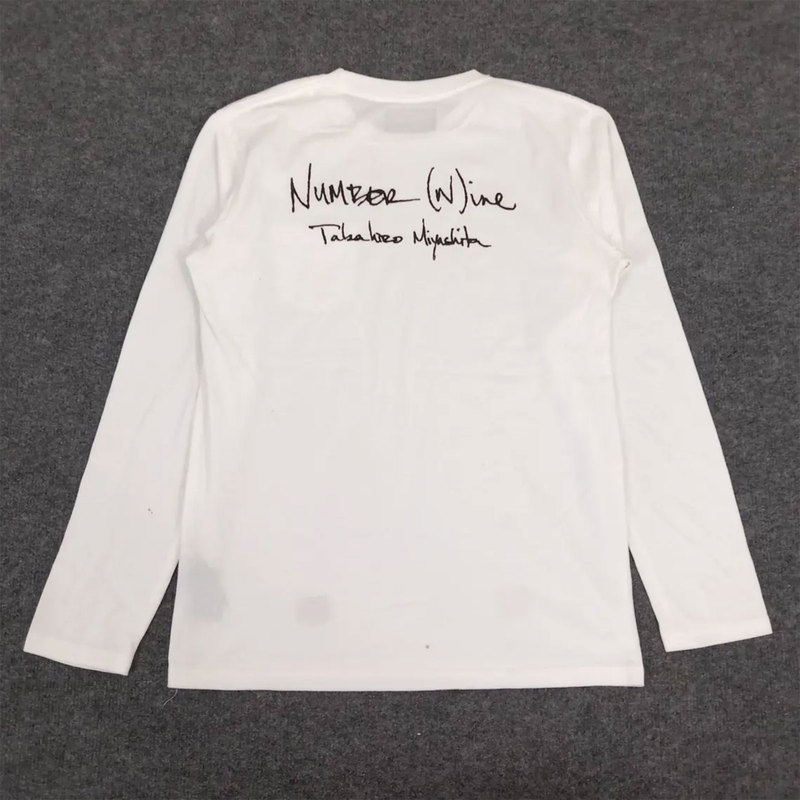 Independent Number(N)Ine Style Casual White Pocket Long-Sleeve Base Shirt T-Shirt for Men and Women