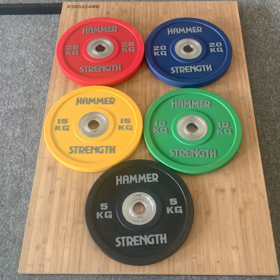Hummer PU competition barbell plates with large holes