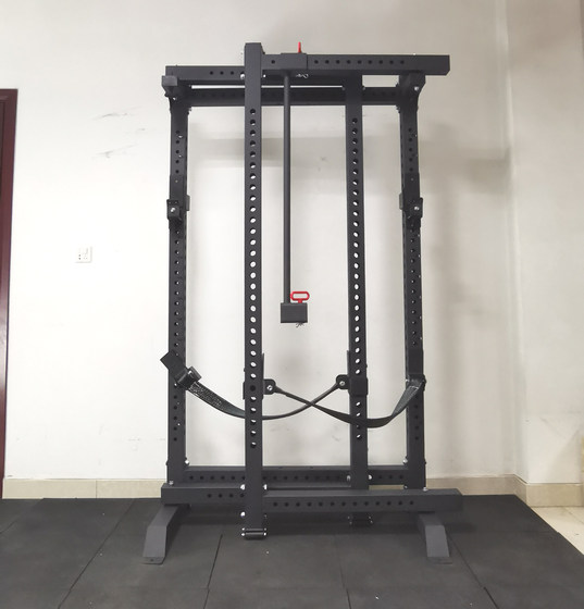 Folding Squat Frame 75mm Square Tube (Rolling Barbell Hook, Traction Strap Protection)