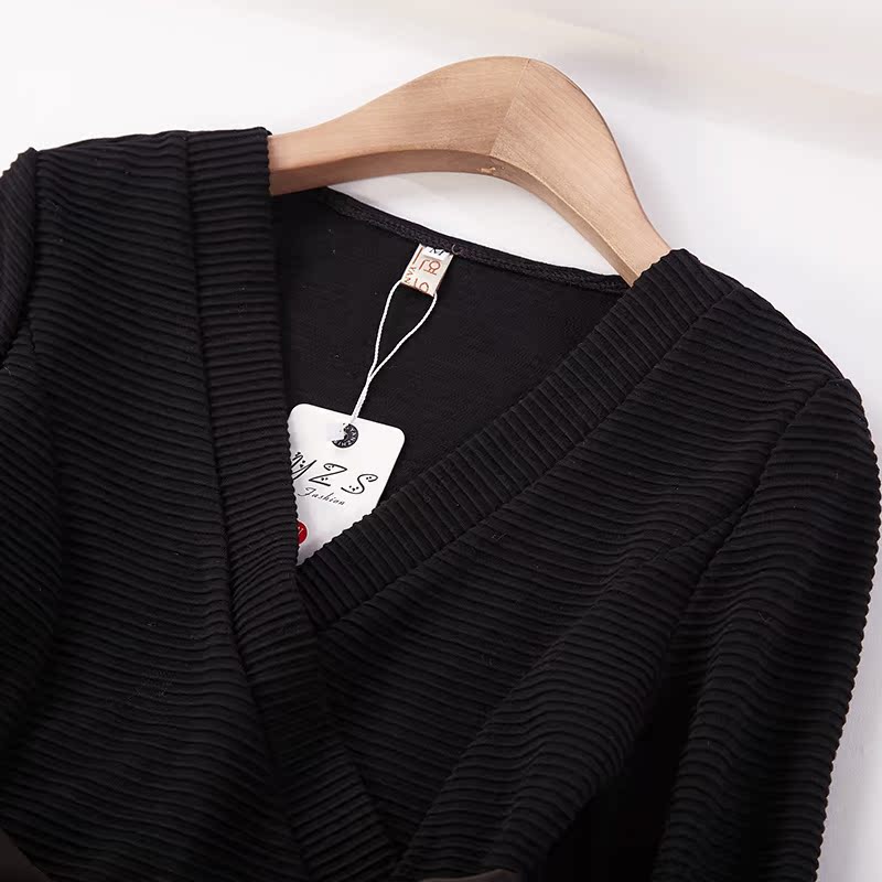 Chị em câu chuyện 2018 mùa thu mới khâu giả hai v-cổ dress 3055 dam dep