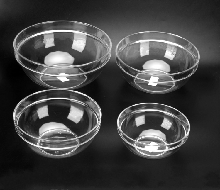 Press Cycle PC Wash Hand-Handwash Salad Bowl of Crystal Rubber Bowl Plastic Transparent Prevention Wrestling Circular Bowl of Tea Bowl