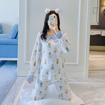 Pregnant woman sleepwear spring autumn pure cotton postpartum breast-feeding breast-feeding maternity sweatshirt maternal sweat Home Pregnancy Loose moon Subsuit