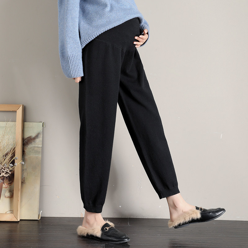 Pregnant Woman Pants Spring Fall Plus Suede Thickened Fashion Beat Bottom Robe Pants Outside Wearing Loose-Care Long Pants Autumn Clothing