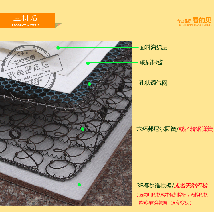 Phần cứng kép detachably mùa xuân nệm lò xo nệm cọ dừa 1,8 1,5 m dày 20cm - Nệm niem lo xo