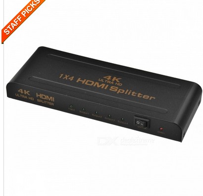 hdmi dispenser 1 in 4 out HDMI switcher 1 minute 4-in-four out of 4K high-definition split screen with trailers